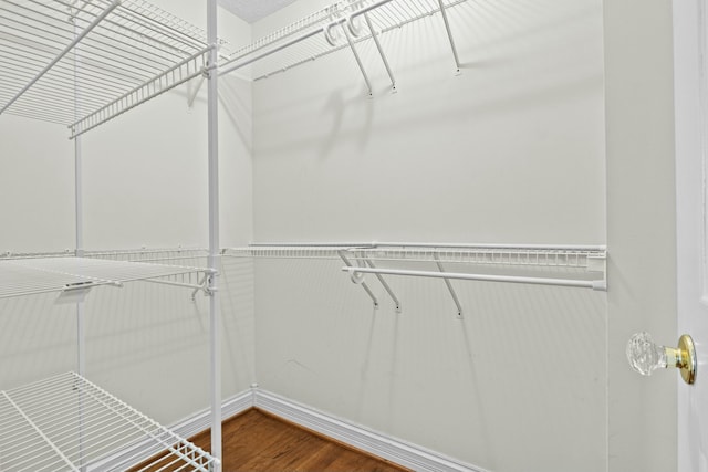 spacious closet with wood finished floors