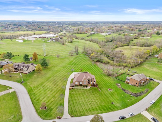 drone / aerial view featuring a rural view