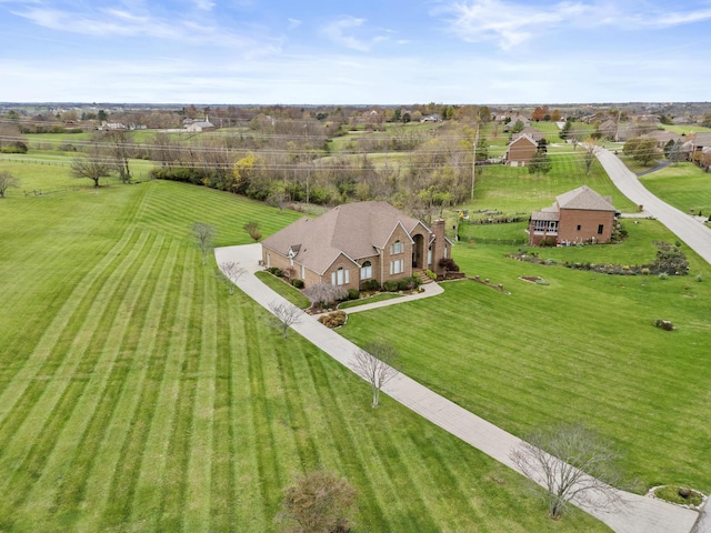 drone / aerial view with a rural view