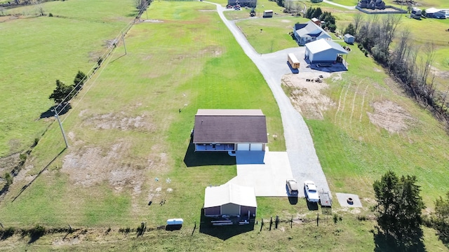 bird's eye view with a rural view