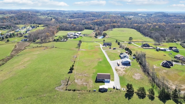 bird's eye view with a rural view