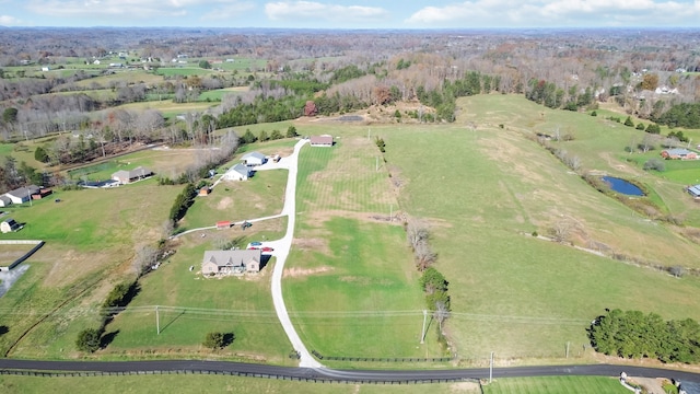 drone / aerial view with a rural view