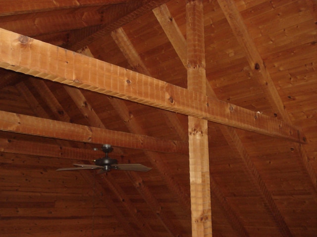 room details featuring beam ceiling and wooden ceiling