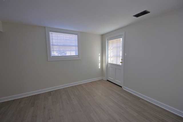 empty room featuring light wood-type flooring