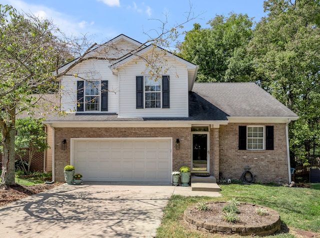 view of property with a garage