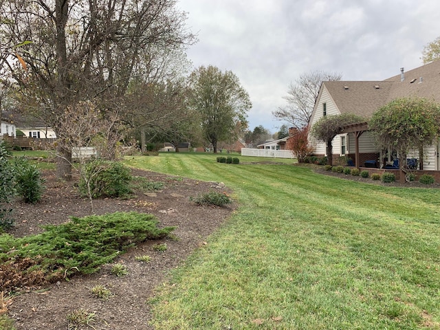 view of yard featuring a pergola