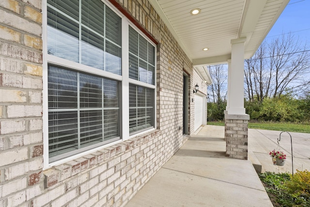 view of patio with a porch