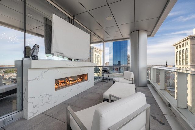 103 S Limestone St Unit 1020, Lexington, KY 40507 - view of patio / terrace featuring a city view and an outdoor living space with a fireplace