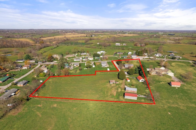 aerial view with a rural view