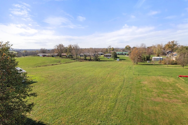 view of yard with a rural view