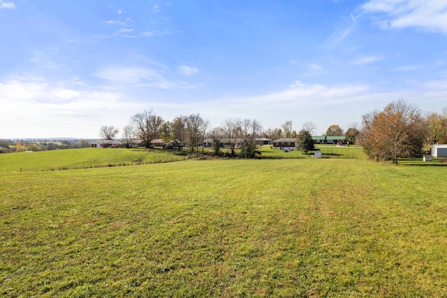 view of yard with a rural view