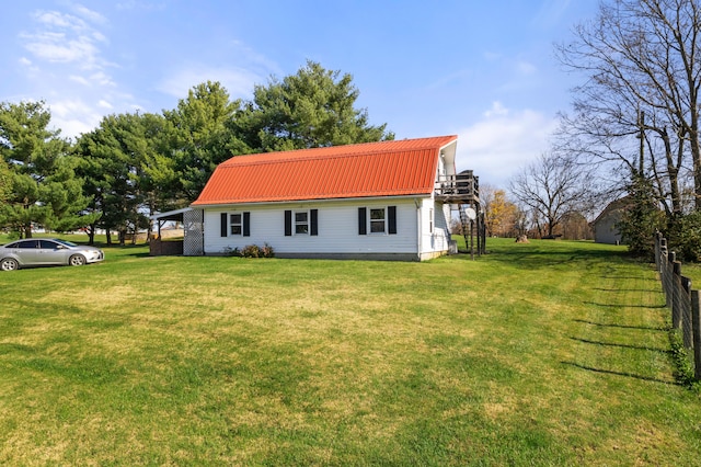 exterior space with a lawn