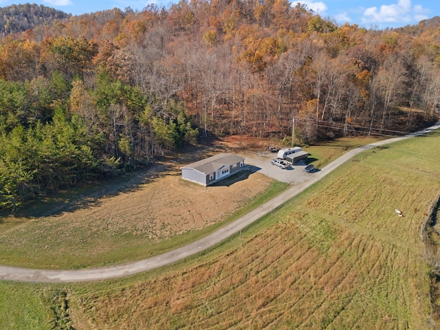 drone / aerial view with a rural view