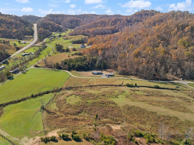 bird's eye view with a rural view