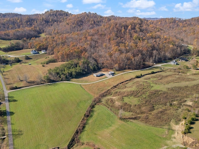 aerial view featuring a rural view