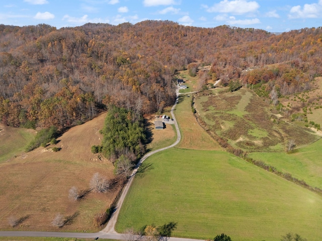 aerial view with a rural view