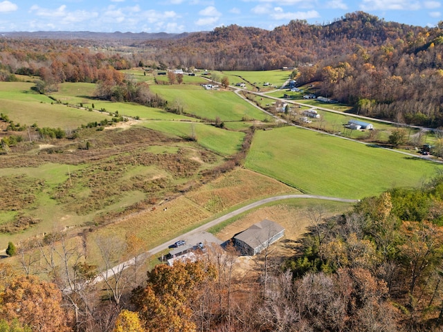 bird's eye view featuring a rural view