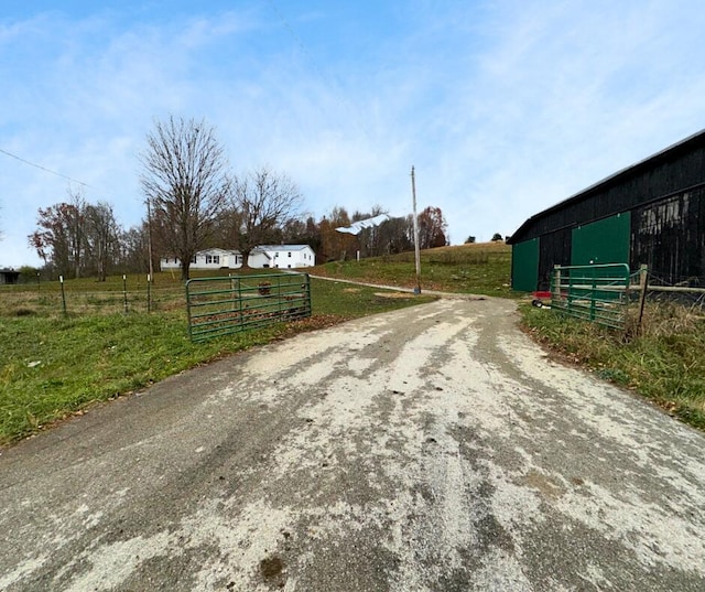 view of street featuring a rural view