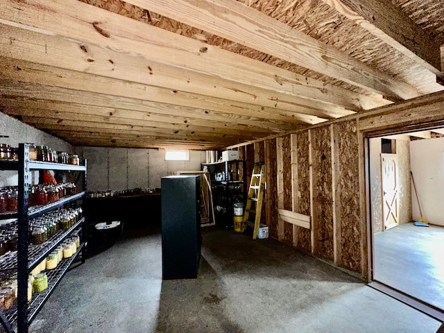 view of unfinished attic