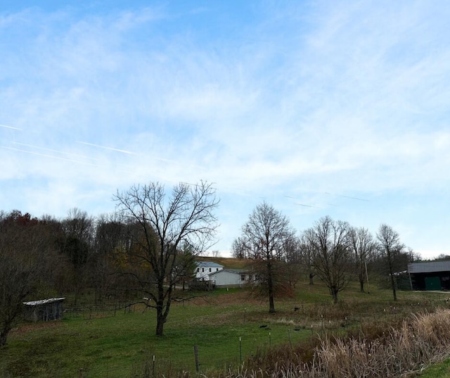 view of yard featuring a rural view