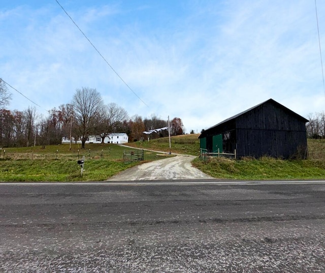 view of street featuring a rural view