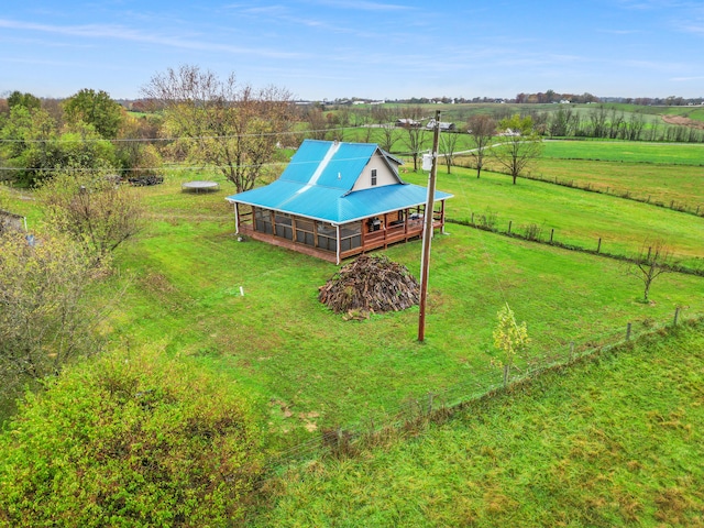 bird's eye view featuring a rural view