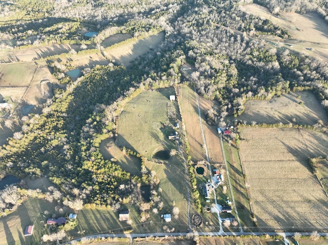 bird's eye view featuring a rural view