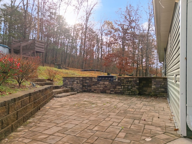 view of patio with a trampoline