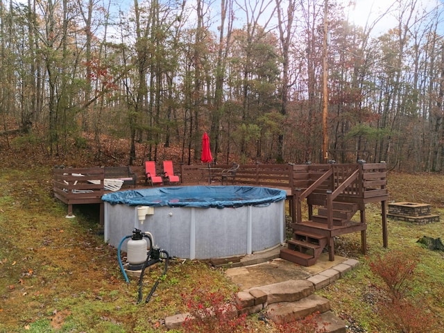 view of pool featuring a deck