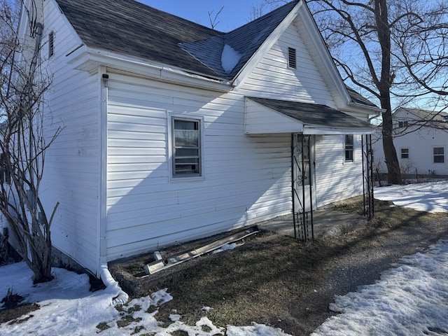 view of snowy exterior