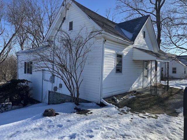 view of snowy exterior