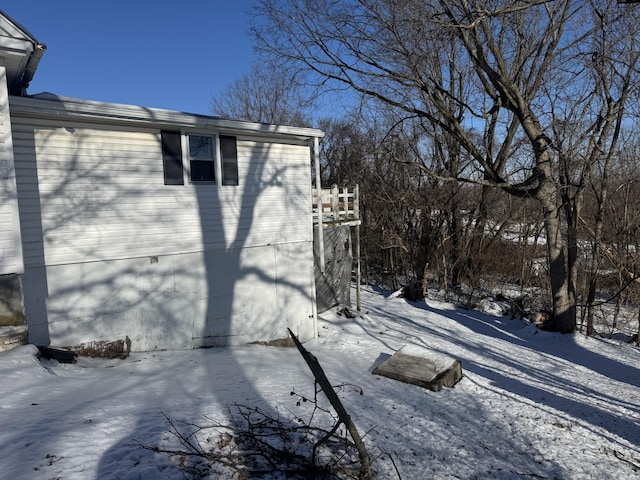 view of snowy exterior