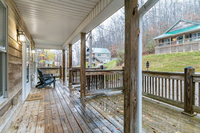 deck with a porch