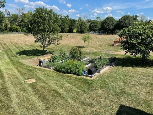 birds eye view of property with a rural view