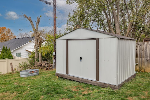view of shed