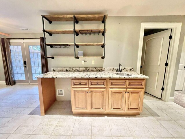 interior space with light carpet and a wall unit AC