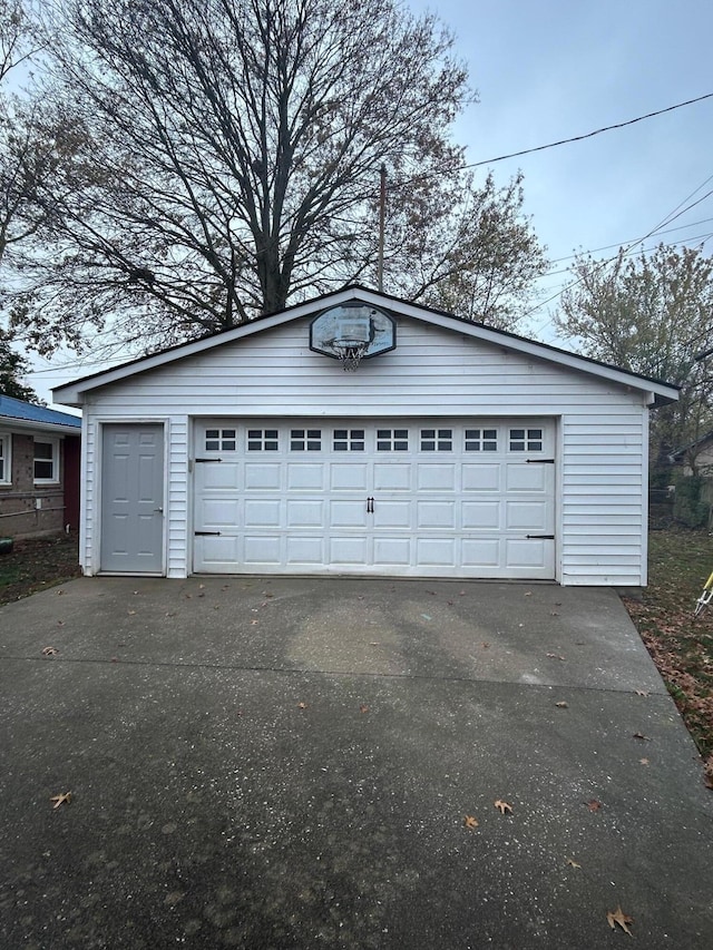 view of garage