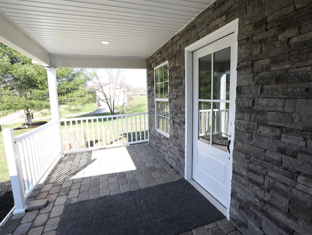 view of patio with covered porch