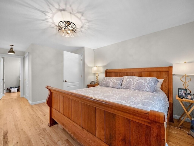 bedroom featuring light hardwood / wood-style floors