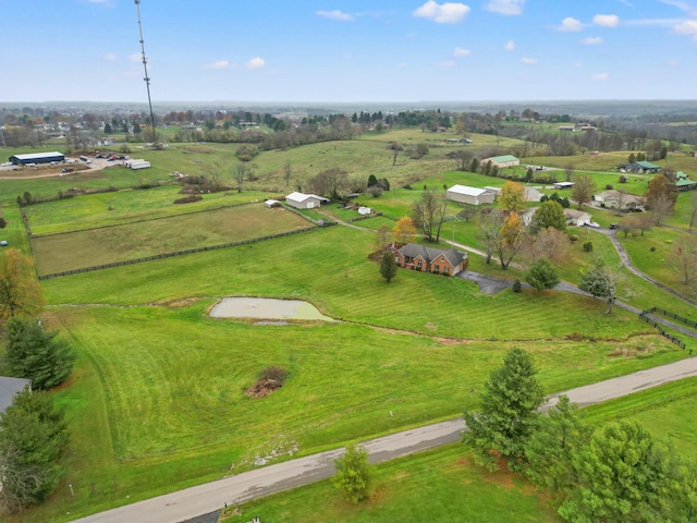 aerial view with a rural view