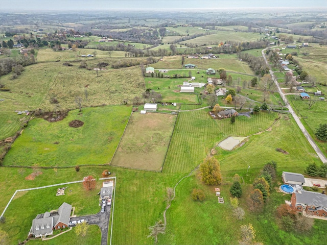 bird's eye view featuring a rural view