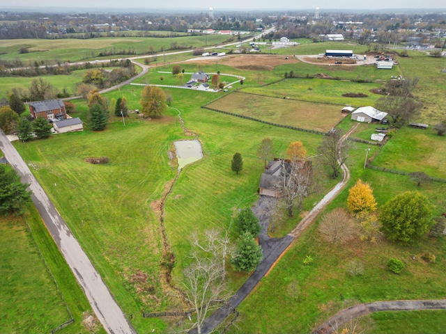 bird's eye view featuring a rural view