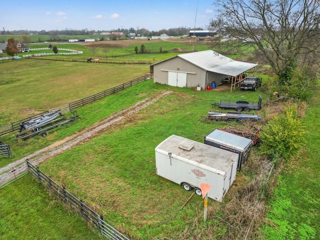 bird's eye view with a rural view