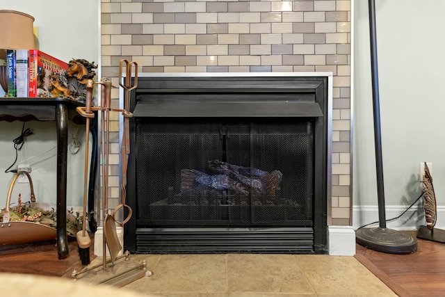 interior details featuring tile patterned floors