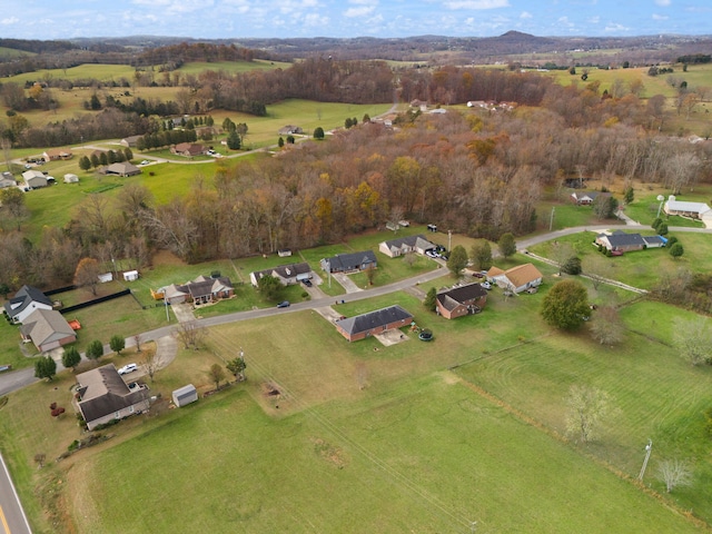 drone / aerial view with a rural view