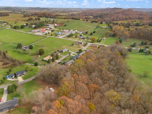 aerial view featuring a rural view