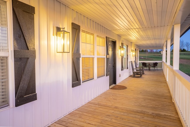 deck with covered porch