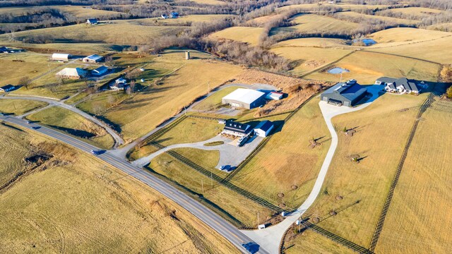 aerial view with a rural view