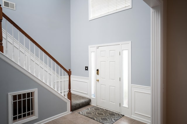 view of tiled entrance foyer