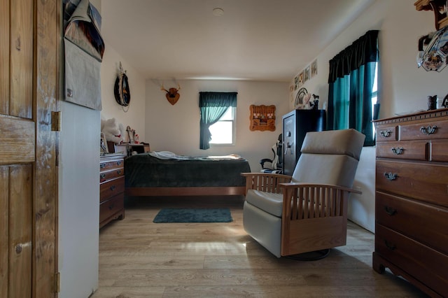 bedroom featuring light hardwood / wood-style flooring